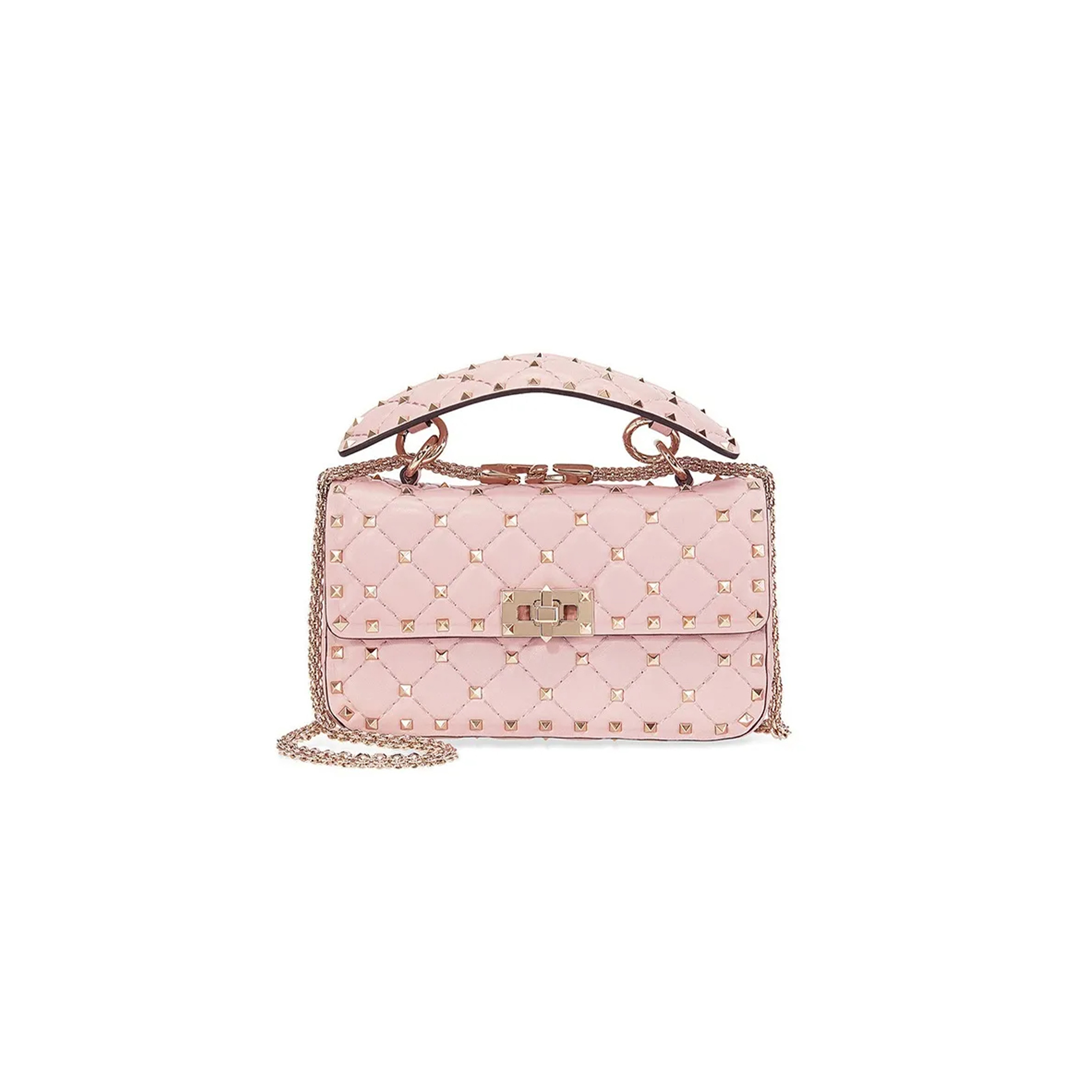 VALENTINO SMALL NAPPA ROCKSTUD SPIKE BAG B0123NAP-W34 (20*11.5*5cm)
